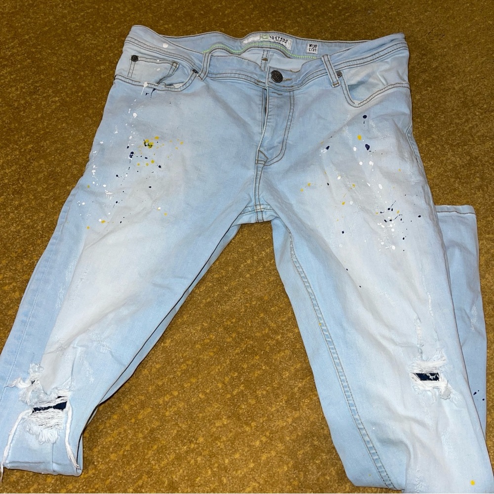 8IGHTH DSTRKT Light Blue Mens Jeans 38x31